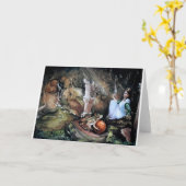 カエルの王子、挨拶状 カード (黄色い花)