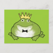 カエルの王子 – 王冠の美しい水陸両生が待ち受ける ポストカード (正面)