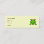 カエルの王子。 王冠を持つ微笑のカエル スキニー名刺 (裏面)