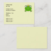 カエルの王子。 王冠を持つ微笑のカエル 名刺 (正面/裏面)