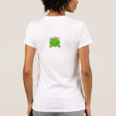 カエルの王子。 王冠を持つ微笑のカエル Tシャツ (裏面)