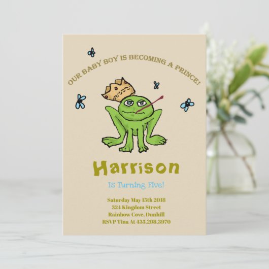 カエルの王子Birthday Invitation 招待状 (スタンド正面)