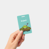 カエルの王様 面白い緑のカエル漫画 バッジ (手持ち)