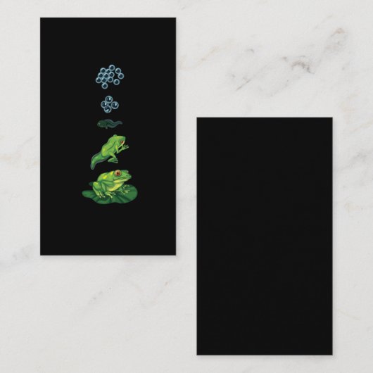 カエルの生き残り変態卵オタマジャクシのカエル 名刺 (正面/裏面)