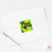 カエルの登山のシルエット スクエアシール (封筒)