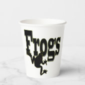 カエルの登山のシルエット 紙コップ (裏面)