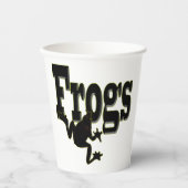 カエルの登山のシルエット 紙コップ (正面)