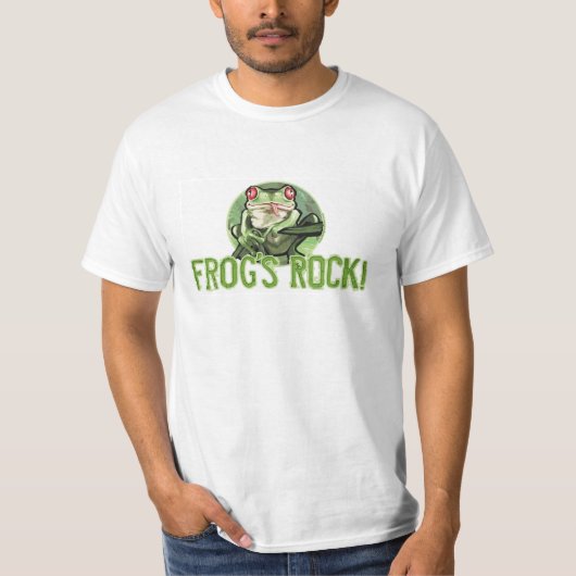 カエルの石! アマガエルのTシャツ Tシャツ (正面)