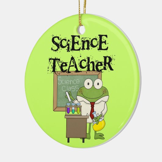 カエルの科学の教師 セラミックオーナメント (左)
