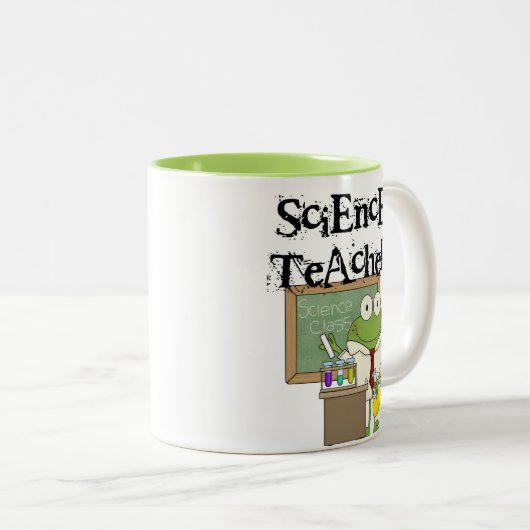 カエルの科学の教師 ツートーンマグカップ (正面右)