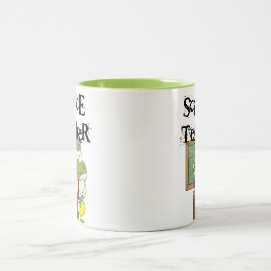 カエルの科学の教師 ツートーンマグカップ (中央)