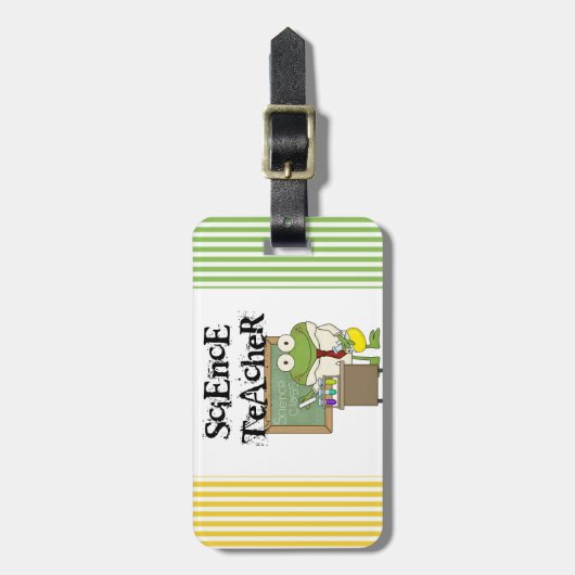 カエルの科学の教師 ラゲッジタグ (正面縦)