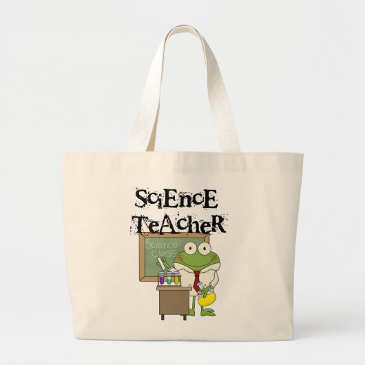 カエルの科学の教師 ラージトートバッグ (正面)