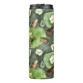 カエルの緑と白の睡蓮のパターン タンブラー (裏面)