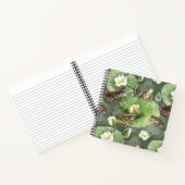 カエルの緑と白の睡蓮のパターン ノートブック (内部)