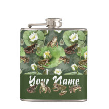 カエルの緑と白の睡蓮のパターン