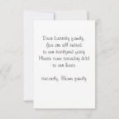 カエルの茶パーティー 招待状 (裏面)