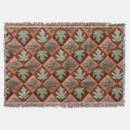 カエルの葉のフリンジ付きスローケット スローブランケット
