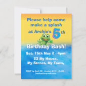 カエルの誕生日のカスタムのパーティの招待状の跳躍 招待状 (裏面)