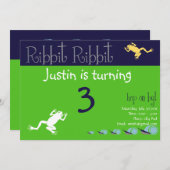 カエルの誕生日の招待状 招待状 (正面/裏面)