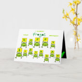 カエルの誕生日カード カード (黄色い花)