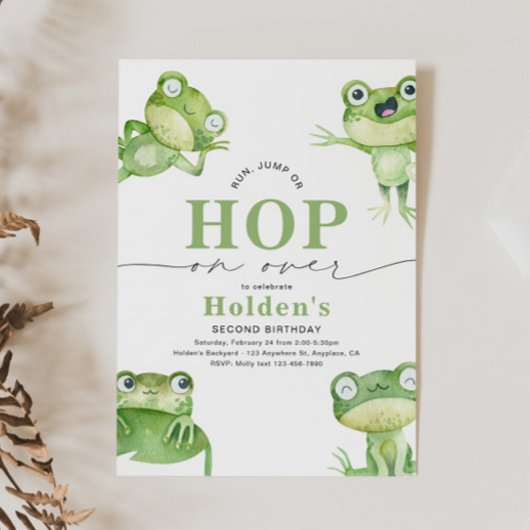 カエルの誕生日パーティーの招待状 招待状