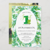 カエルの誕生日パーティー カエルをテーマにした招待状 招待状 (正面/裏面)