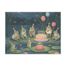 カエルの誕生日ポストカード