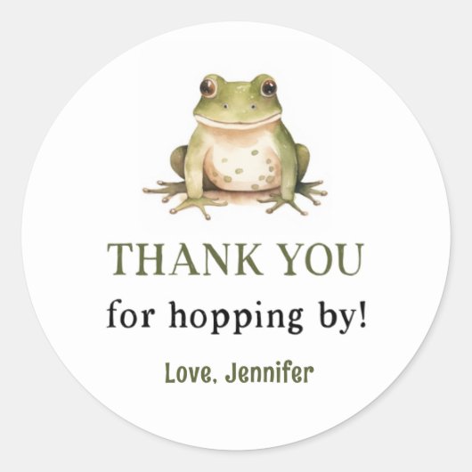 カエルの赤ちゃんシャワーの上に希望 ラウンドシール (正面)