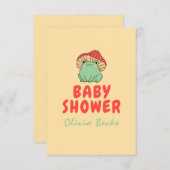 カエルの赤ちゃんシャワー付きききのこ エンクロージャーカード (正面/裏面)