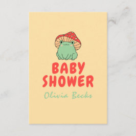 カエルの赤ちゃんシャワー付きききのこ エンクロージャーカード