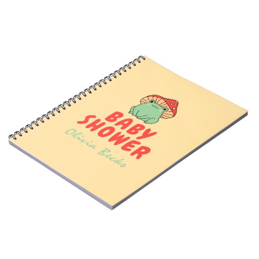 カエルの赤ちゃんシャワー付きききのこ ノートブック (左側)
