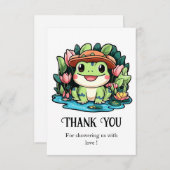 カエルの赤ちゃんシャワー サンキューカード (正面/裏面)