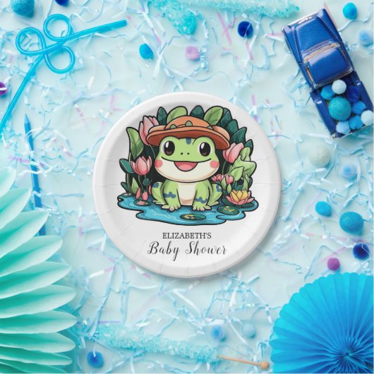 カエルの赤ちゃんシャワー ペーパープレート (パーティー)