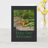 カエルの退職カード カード (黄色い花)