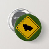 カエルの道路標識 缶バッジ (正面&裏面)