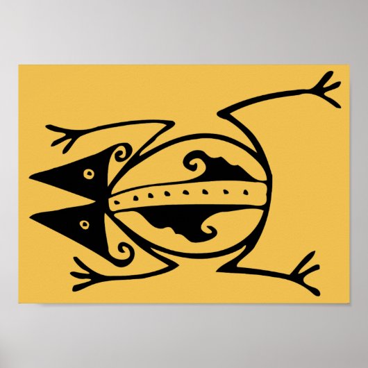 カエルの部族アートアルゼンチン古代フォークアート ポスター (正面)
