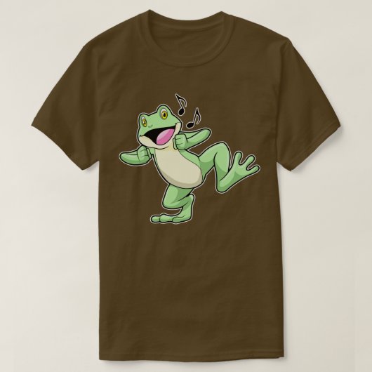 カエルの音楽ダンス Tシャツ (デザイン正面)
