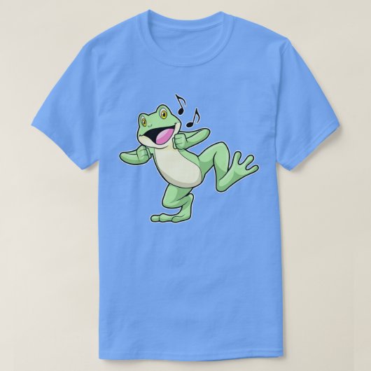 カエルの音楽ダンス Tシャツ (デザイン正面)