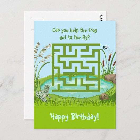 カエルの飛行への道案内 メイズ バースデー ポストカードを手伝って ポストカード (正面/裏面)