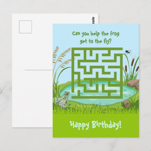 カエルの飛行への道案内 メイズ バースデー ポストカード (正面/裏面)
