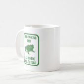 カエルの駐車場のみおもしろい記号 コーヒーマグカップ (正面左)