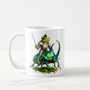 カエルの騎士と戦うカブトムシ コーヒーマグカップ
