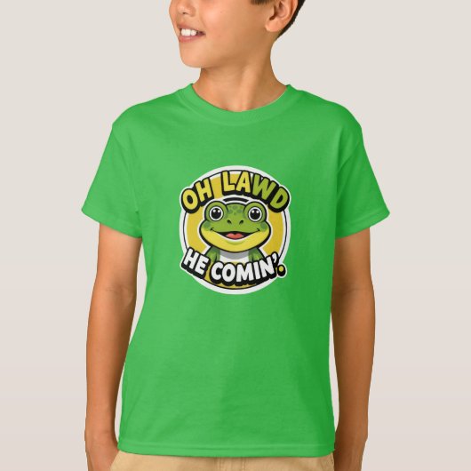 カエルのTおもしろいシャツを着た Tシャツ (正面)