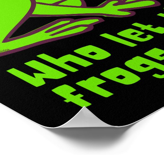 カエルはパチンと鳴おもしろいき声をあげた ポスター (角)