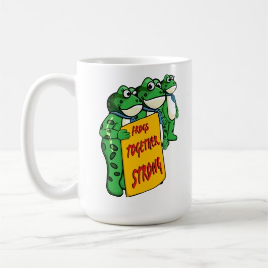 カエルは一緒に強い コーヒーマグカップ (左)