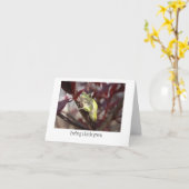 カエルは健康なカードを得ます カード (黄色い花)