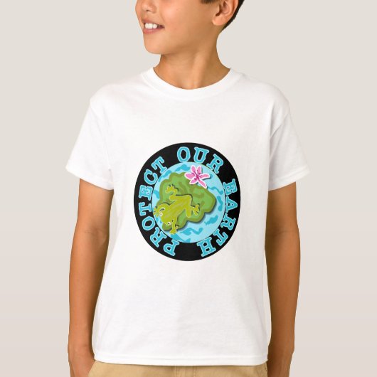 カエルは私達の地球のTシャツおよびギフトを保護します Tシャツ (正面)