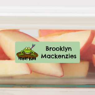 カエルは緑のおもしろいカエルの漫画を支配パーソナライズされたする ラベル