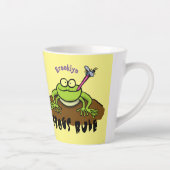 カエルは緑のおもしろいカエルの漫画を支配 カフェラテマグ (右)